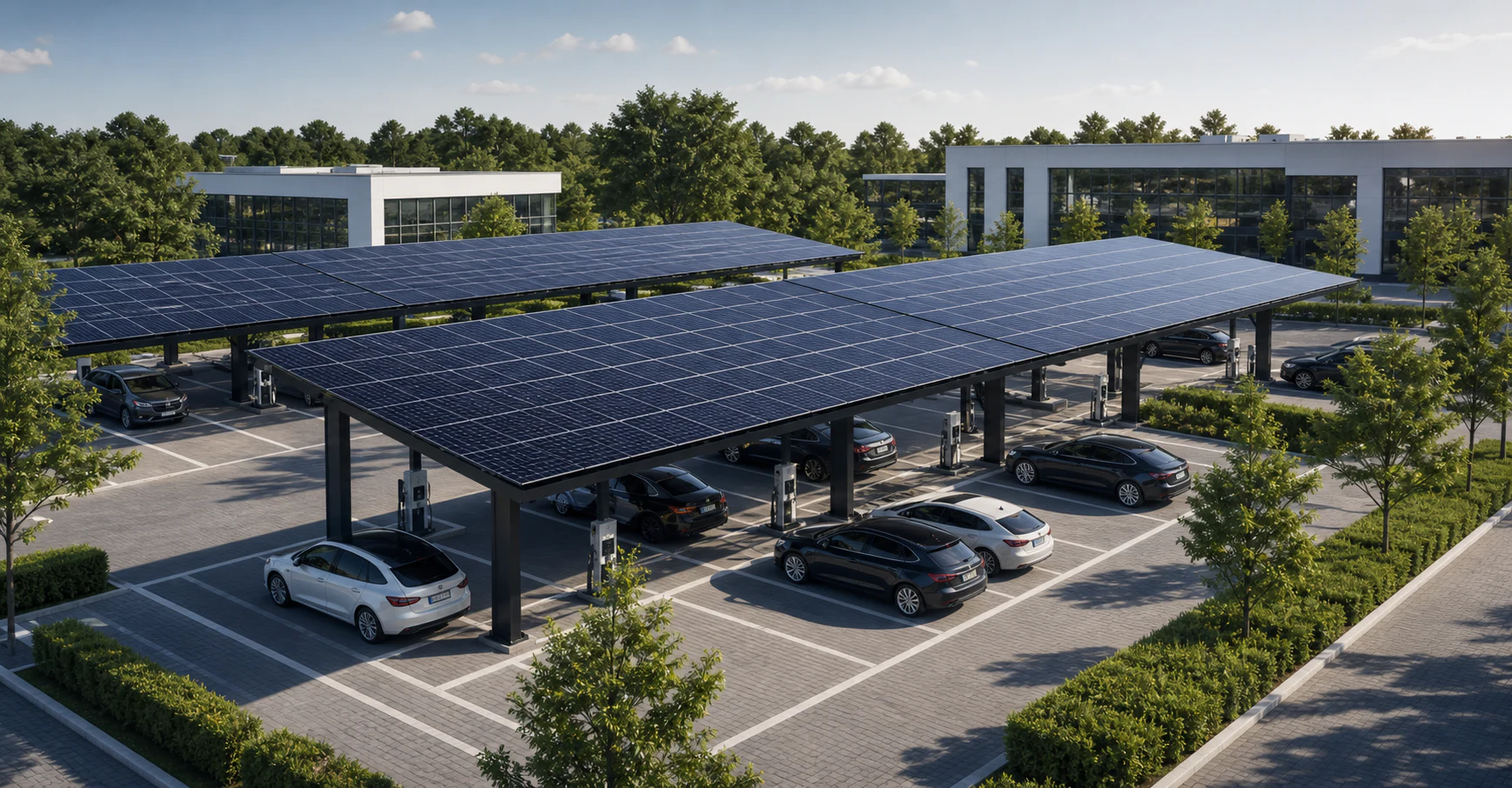 3D configurator for solar carports with charging infrastructure